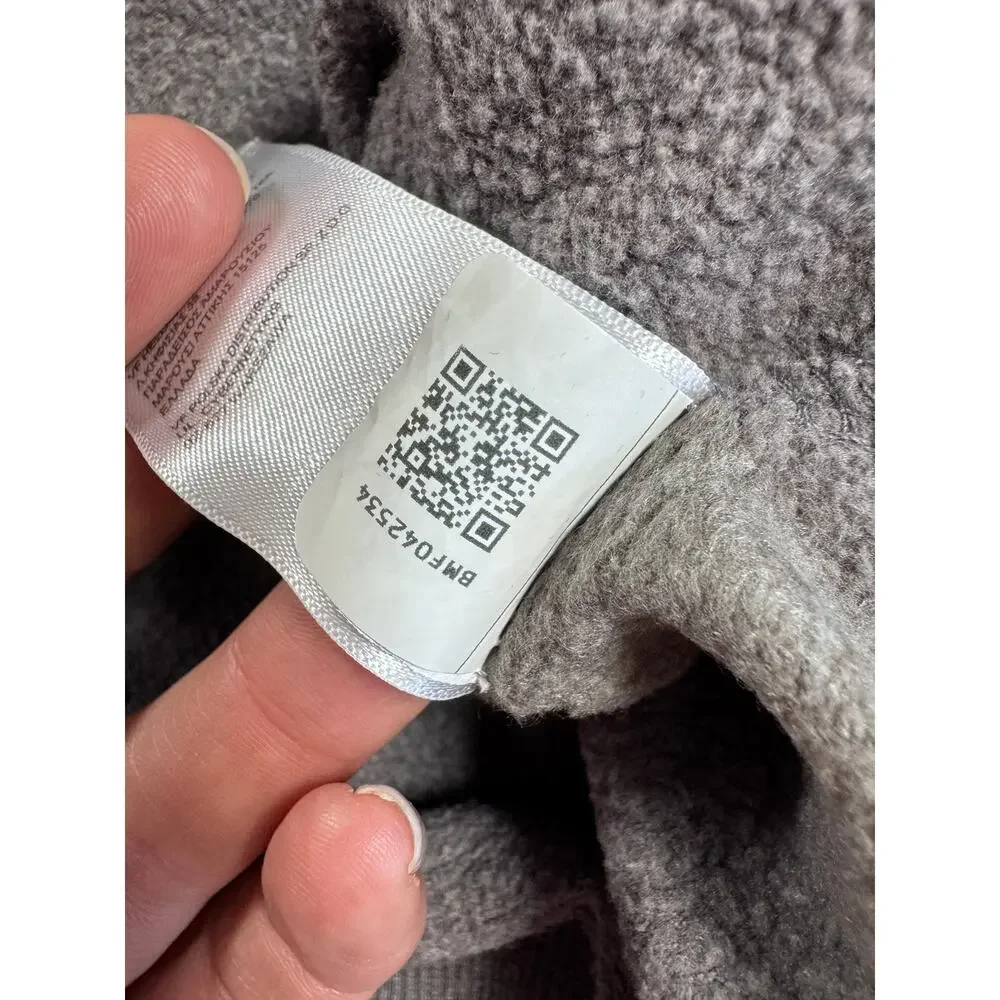 The North Face Mens Gray Logo Hoodie Fleece Pullover Streetwear Y2K Small